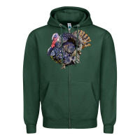 Sports Green Bronze Turkey Zipper Hoodie - LillyAllenDesigns