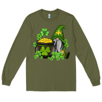 Army Green st patricks gnome and pot of gold Long Sleeve Tee - AdoDesignShop