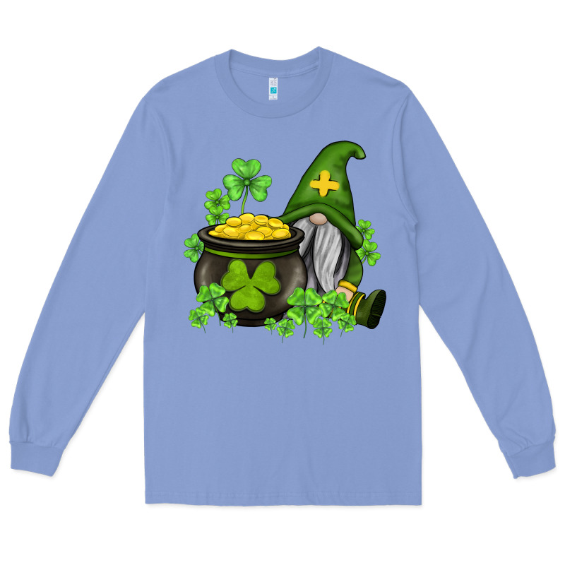 St Patricks Gnome And Pot Of Gold Long Sleeve Tee by AdoDesignShop | Teevron