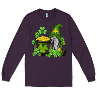 Plum st patricks gnome and pot of gold Long Sleeve Tee - AdoDesignShop