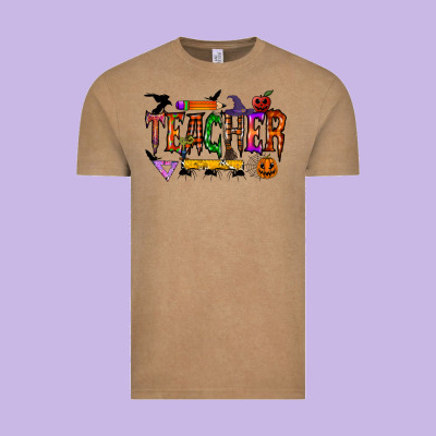 Teacher Halloween Vintage Tee Designed By Racoondesign