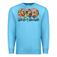 Ocean Blue god is my refuge and strength Premium Sweatshirt - MaliasSmallBusiness