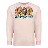 Pale Pink god is my refuge and strength Premium Sweatshirt - MaliasSmallBusiness