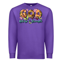 Purple god is my refuge and strength Premium Sweatshirt - MaliasSmallBusiness