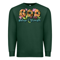Sports Green god is my refuge and strength Premium Sweatshirt - MaliasSmallBusiness