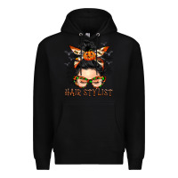 Black Hair stylist messy bun Premium Hoodie - BarkalooDesign