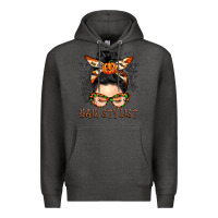 Charcoal Heather Hair stylist messy bun Premium Hoodie - BarkalooDesign