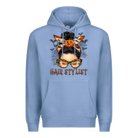 Colony Blue Hair stylist messy bun Premium Hoodie - BarkalooDesign