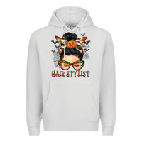 Dove Grey Hair stylist messy bun Premium Hoodie - BarkalooDesign