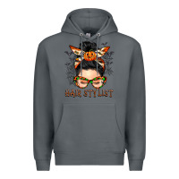 Rock Hair stylist messy bun Premium Hoodie - BarkalooDesign