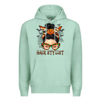 Seafoam Hair stylist messy bun Premium Hoodie - BarkalooDesign