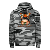 Slate Camo Hair stylist messy bun Premium Hoodie - BarkalooDesign