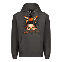 Smoke Hair stylist messy bun Premium Hoodie - BarkalooDesign
