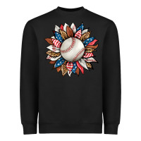 Black baseball sunflower Heavyweight Sweatshirt - HRA Design Shop
