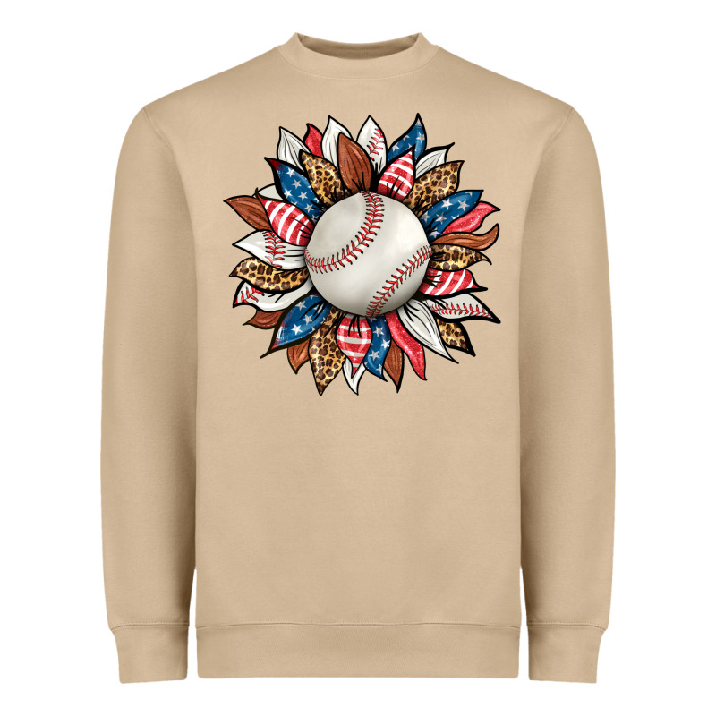 Baseball Sunflower Heavyweight Sweatshirt by HRA Design Shop | Teevron