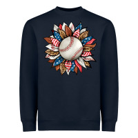 Navy baseball sunflower Heavyweight Sweatshirt - HRA Design Shop