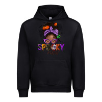 Black Spooky vibes afro messy bun Urban Hoodie - NancyCooperArtShop