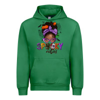 Emerald Spooky vibes afro messy bun Urban Hoodie - NancyCooperArtShop