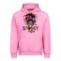 Fuchsia Pink Spooky vibes afro messy bun Urban Hoodie - NancyCooperArtShop