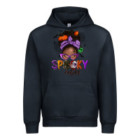 Navy Spooky vibes afro messy bun Urban Hoodie - NancyCooperArtShop