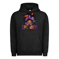 Pigment Black Spooky vibes afro messy bun Urban Hoodie - NancyCooperArtShop
