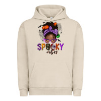 Pigment French Oak Spooky vibes afro messy bun Urban Hoodie - NancyCooperArtShop