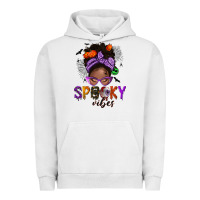 Spooky Vibes Afro Messy Bun Urban Hoodie | Teevron