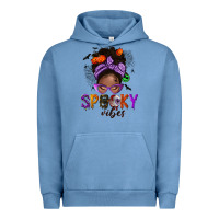 Pigment Pebble Blue Spooky vibes afro messy bun Urban Hoodie - NancyCooperArtShop