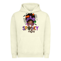 Pigment Pistachio Spooky vibes afro messy bun Urban Hoodie - NancyCooperArtShop