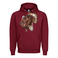 Burgundy Bourbon Red Turkey Zipper Hoodie - LillyAllenDesigns