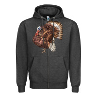 Charcoal Heather Bourbon Red Turkey Zipper Hoodie - LillyAllenDesigns