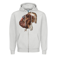 Dove Grey Bourbon Red Turkey Zipper Hoodie - LillyAllenDesigns
