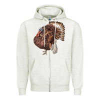 Oatmeal Heather Bourbon Red Turkey Zipper Hoodie - LillyAllenDesigns