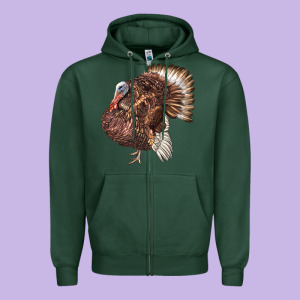 Bourbon Red Turkey Zipper Hoodie Designed By Lillyallendesigns