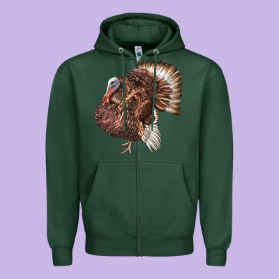 Bourbon Red Turkey Zipper Hoodie Designed By Lillyallendesigns