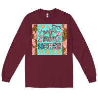 Burgundy wife mom nurse tumbler Long Sleeve Tee - BundleAndBundleShop