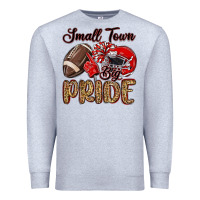 Heather Grey small town big pride red Premium Sweatshirt - MaliasSmallBusiness