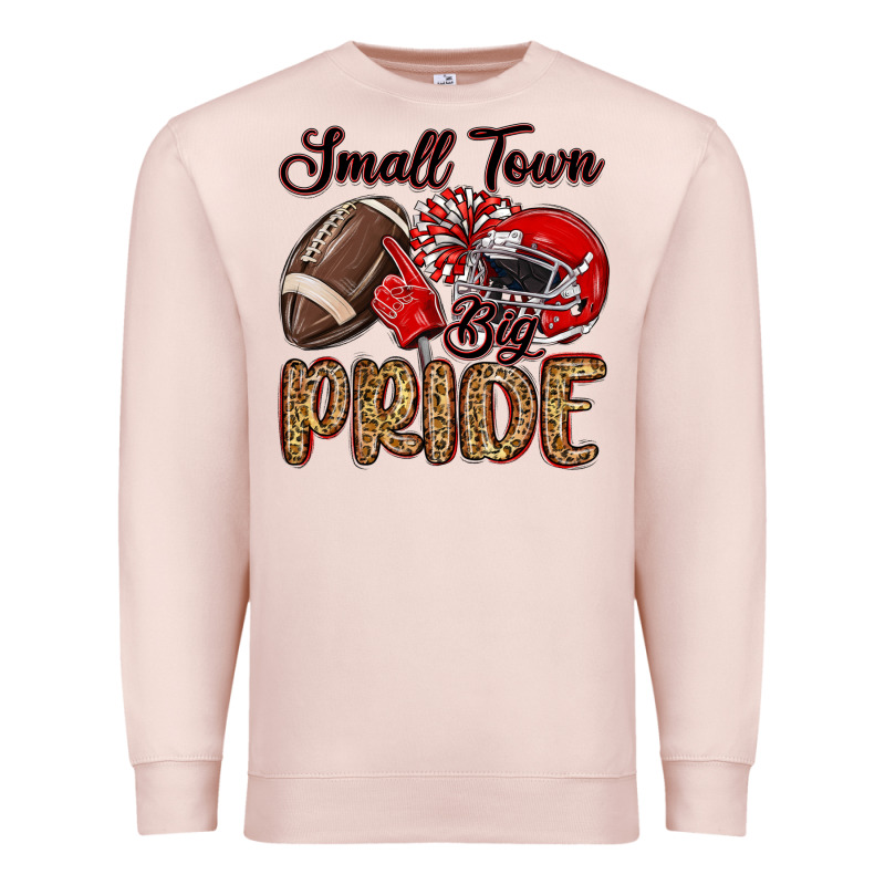 Small Town Big Pride Red Premium Sweatshirt by MaliasSmallBusiness | Teevron