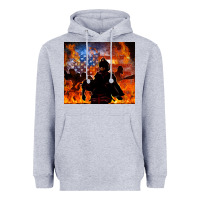 Heather Grey western firefighters Heavyweight Hoodie - MaliasSmallBusiness