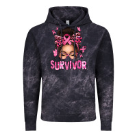Cloud Black breast cancer survivor afro messy bun Vintage Hoodie - texasbilliewilder