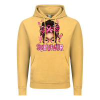 Vintage Mustard breast cancer survivor afro messy bun Vintage Hoodie - texasbilliewilder