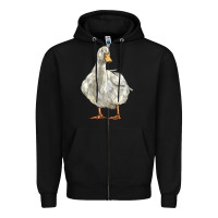 Black american pekin duck Zipper Hoodie - LillyAllenDesigns