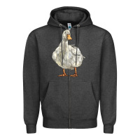 Charcoal Heather american pekin duck Zipper Hoodie - LillyAllenDesigns