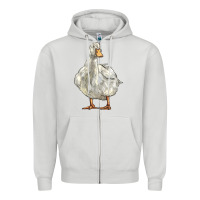 Dove Grey american pekin duck Zipper Hoodie - LillyAllenDesigns