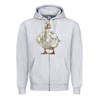 Heather Grey american pekin duck Zipper Hoodie - LillyAllenDesigns