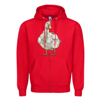 Red american pekin duck Zipper Hoodie - LillyAllenDesigns
