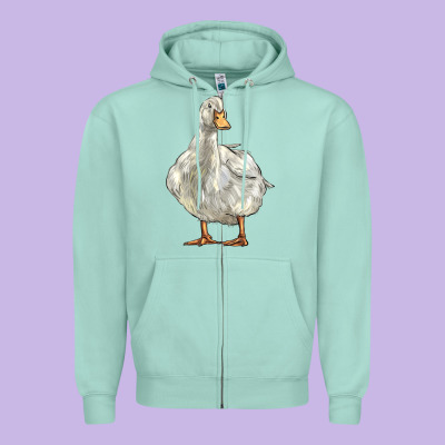 American Pekin Duck Zipper Hoodie Designed By Lillyallendesigns
