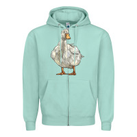 Seafoam american pekin duck Zipper Hoodie - LillyAllenDesigns