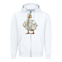 White american pekin duck Zipper Hoodie - LillyAllenDesigns