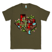Army Green cactus christmas texas map Classic Tee - JahusDesignShop
